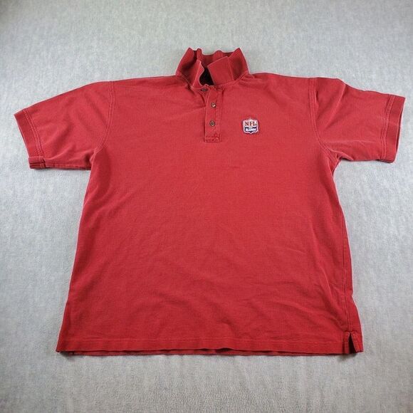 Vintage NFL Alumni Shirt Mens Large Red Antigua Football Ribbed Cotton Polo - Picture 1 of 9